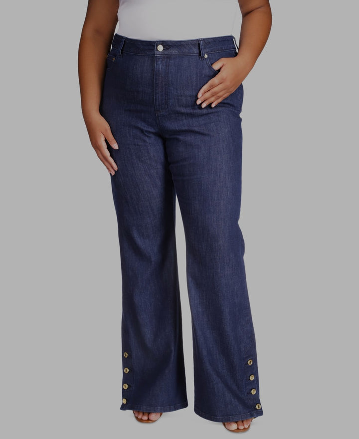 MICHAEL MICHAEL KORS Selma Flared Button-Hem Jeans