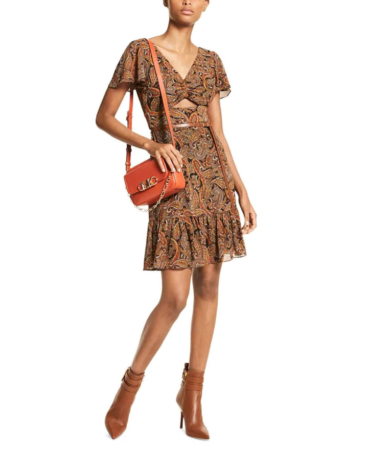 MICHAEL MICHAEL KORS Paisley Print Cutout Dress