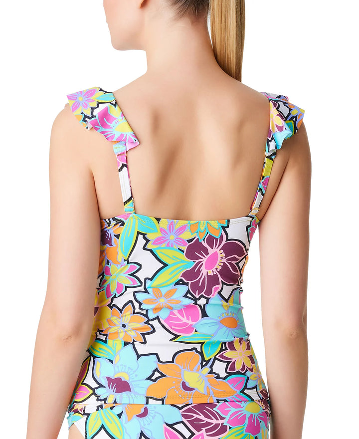 Bleu by Rod Beattie Color Crush Ruffled Tankini Top