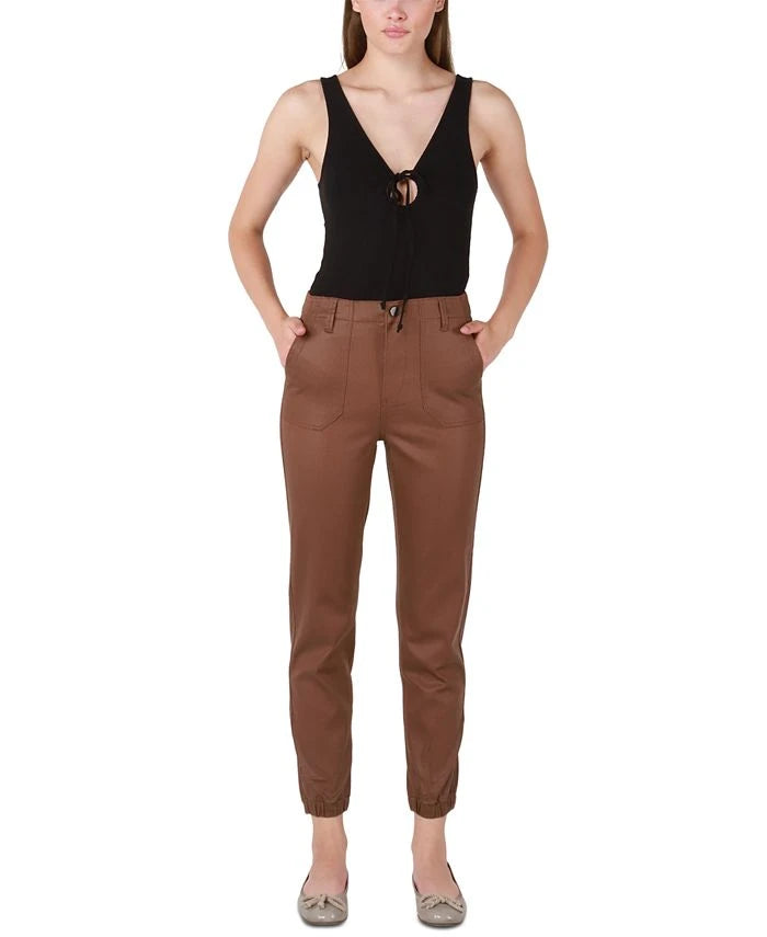 Black Tape Women's Cropped High-Rise Coated Joggers