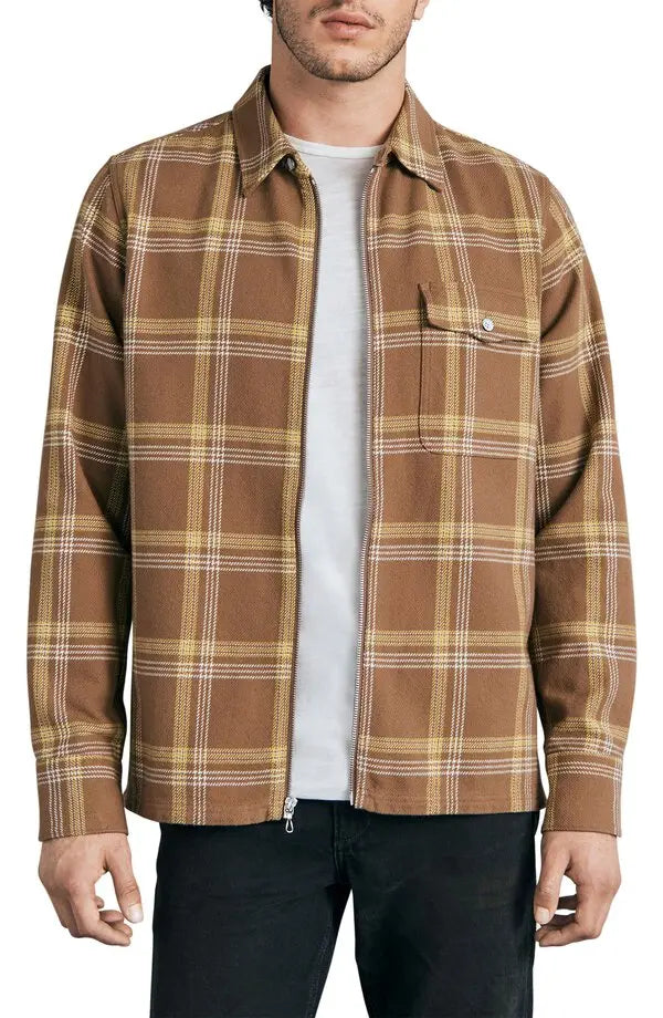rag & bone MEN Zip Dalton Plaid Shirt