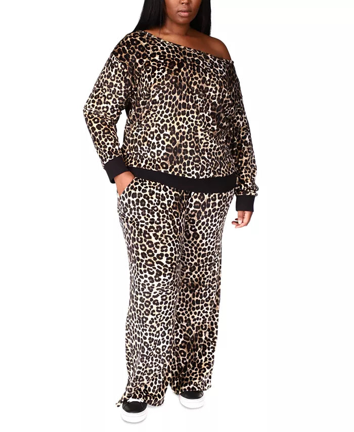 MICHAEL Michael Kors Plus Size Animal-Print Velour Off-The-Shoulder Top