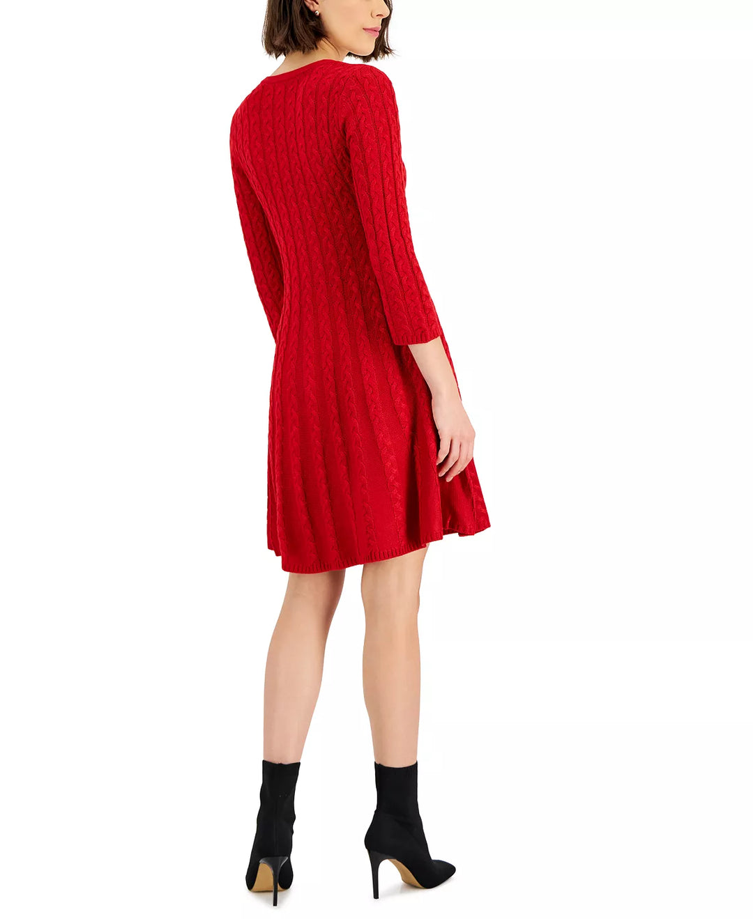 Jessica Howard Cable Knit Fit & Flare Dress