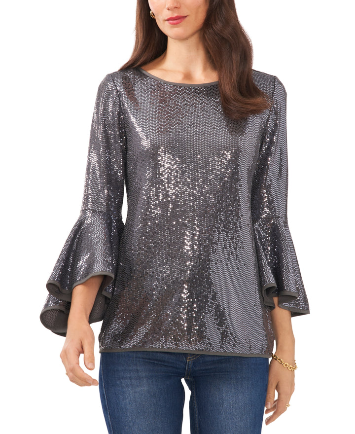 VINCE CAMUTO Sparkle Bell Sleeve Top