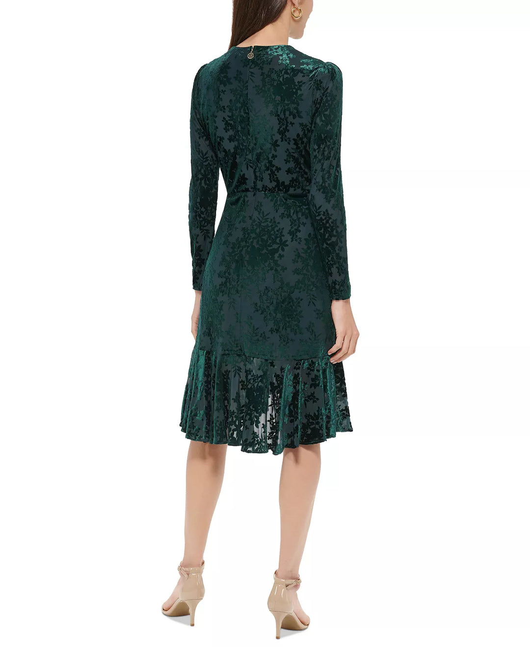 Tommy Hilfiger Burnout Velvet Faux-Wrap Dress