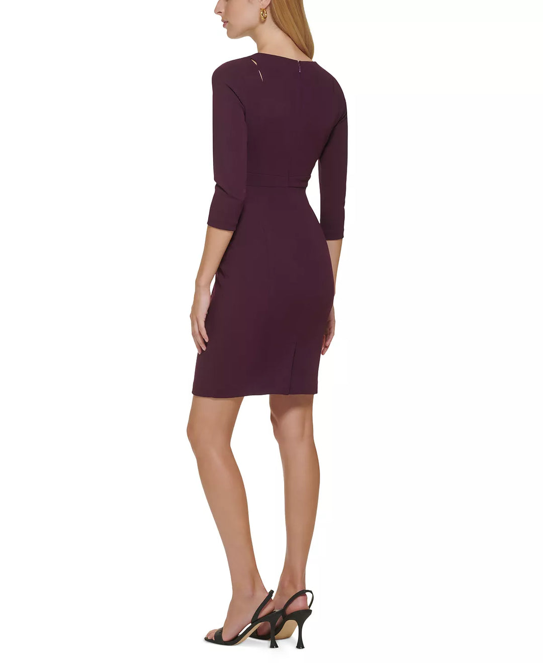 Calvin Klein Petite 3/4-Sleeve Cutout Sheath Dress