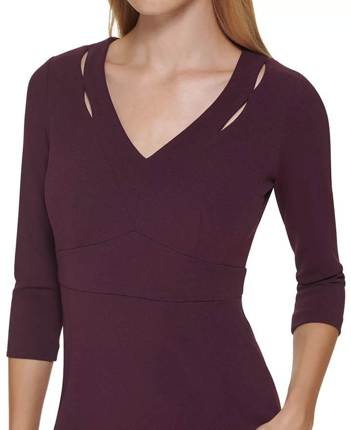 Calvin Klein Petite 3/4-Sleeve Cutout Sheath Dress