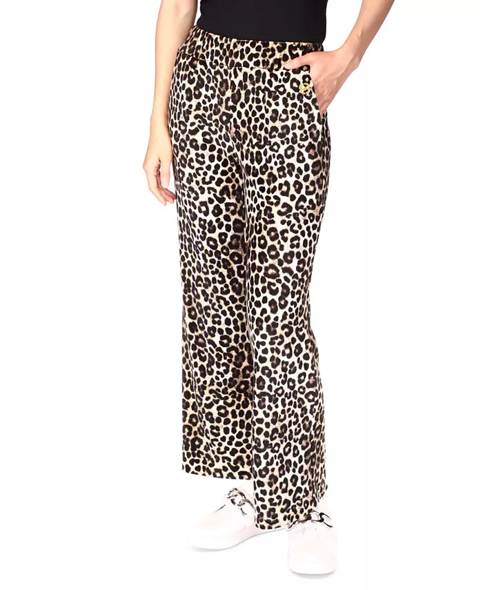 MICHAEL Michael Kors Women's Cheetah Flared Pull-On Pants