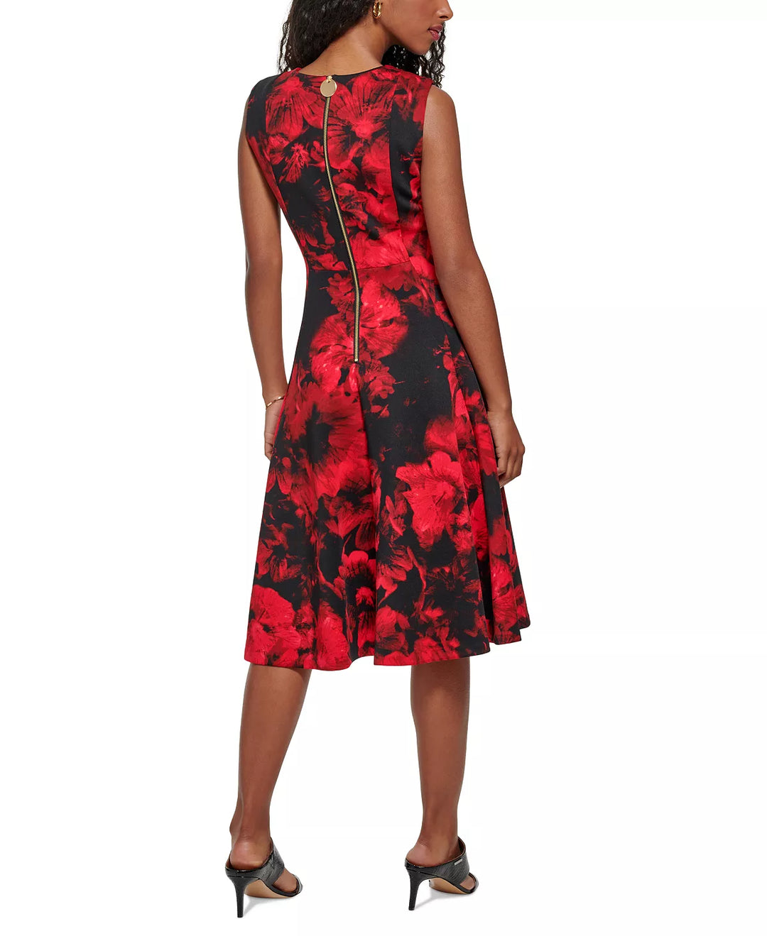 Calvin Klein Petite Floral Sleeveless Fit & Flare Dress