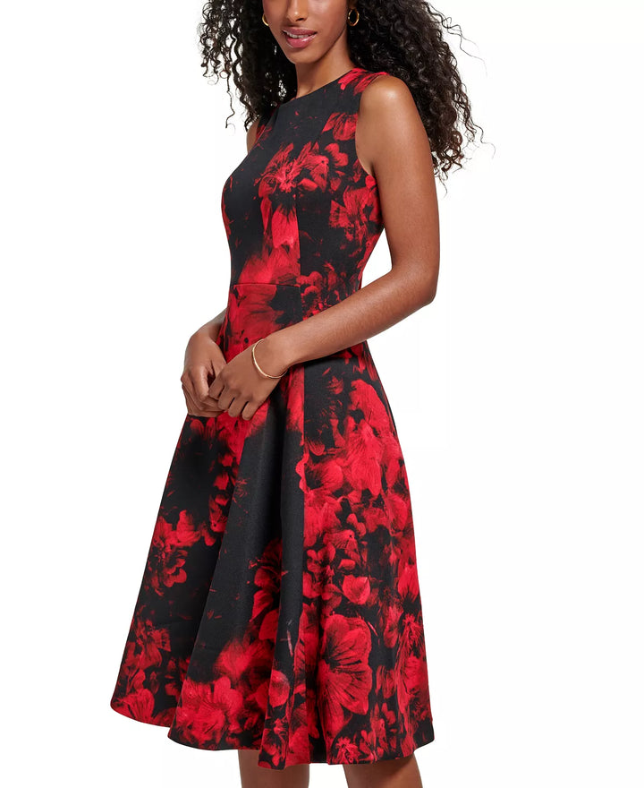 Calvin Klein Petite Floral Sleeveless Fit & Flare Dress