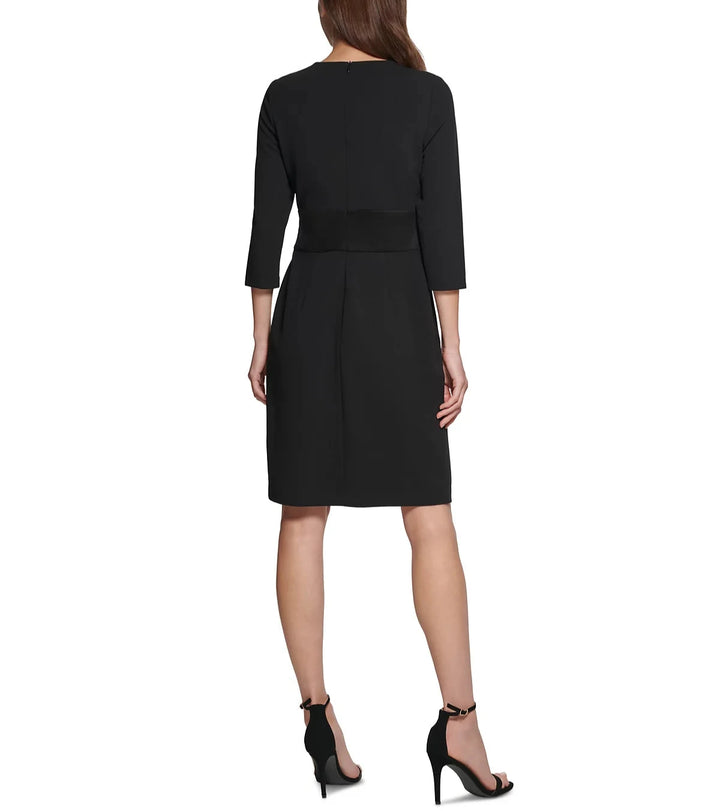 DKNY Belted 3/4-Sleeve Sheath Dress