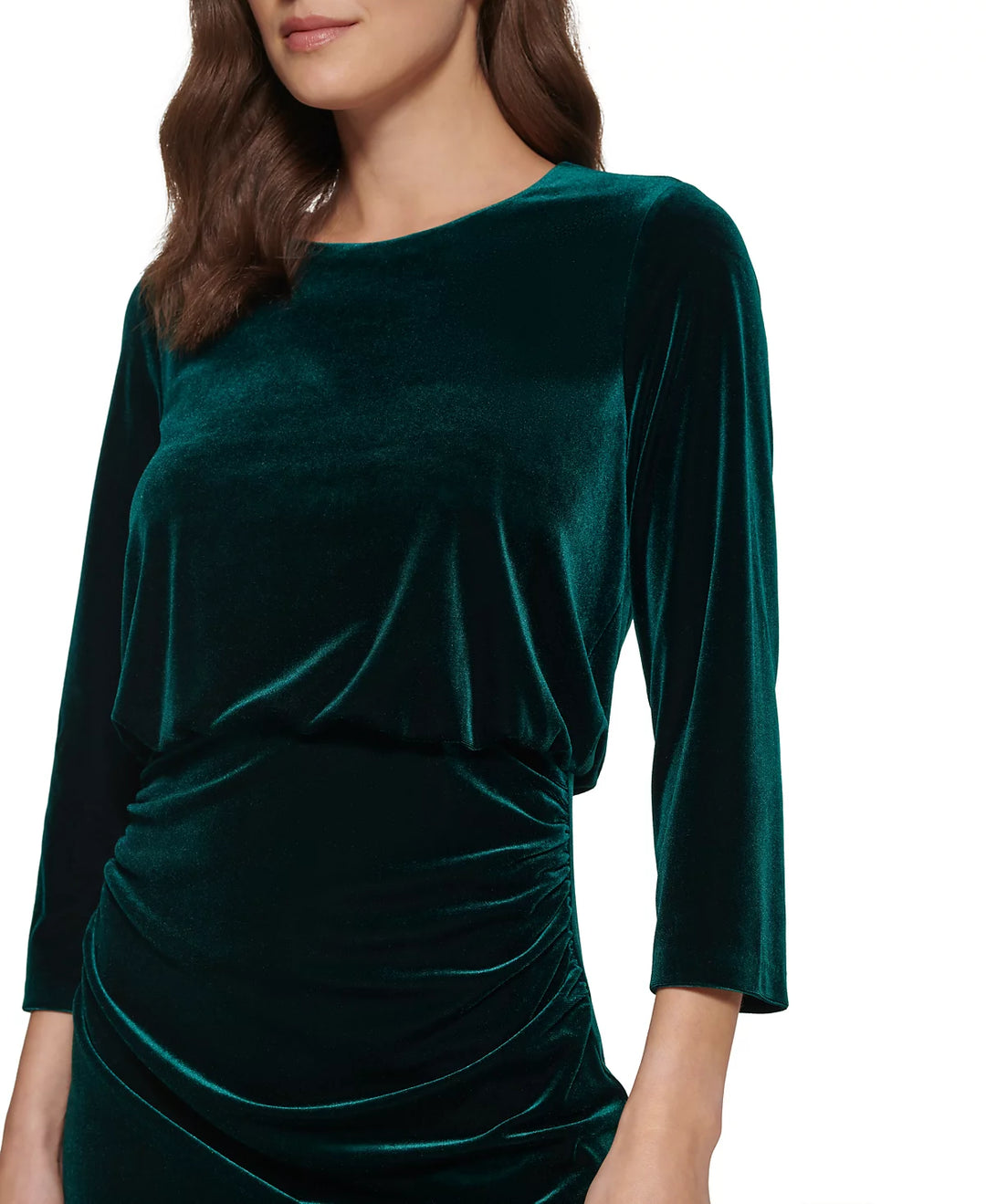 DKNY Velvet Blouson 3/4-Sleeve Sheath Dress