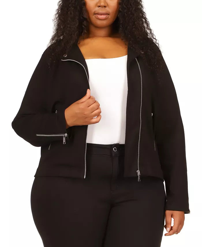 MICHAEL Michael Kors Plus Size Zip-Up Zip-Sleeve Moto Jacket