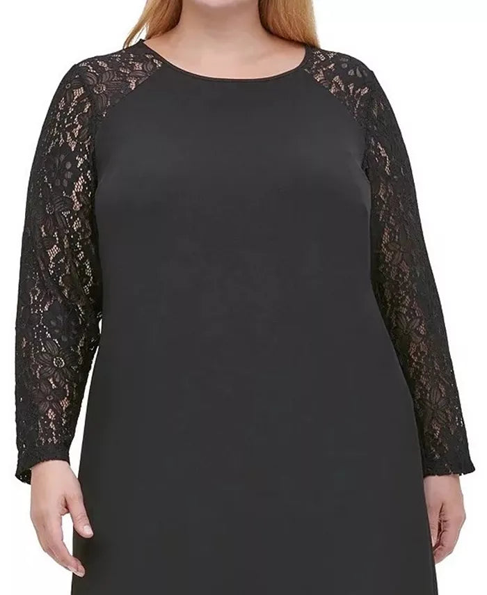 Tommy Hilfiger Plus Size Lace-Sleeve Shift Dress