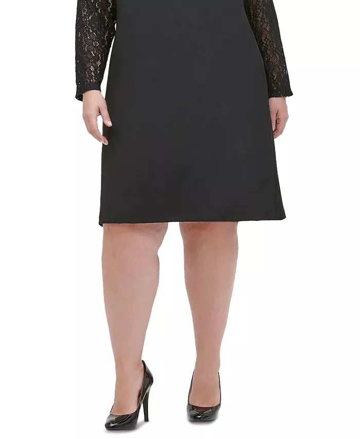 Tommy Hilfiger Plus Size Lace-Sleeve Shift Dress