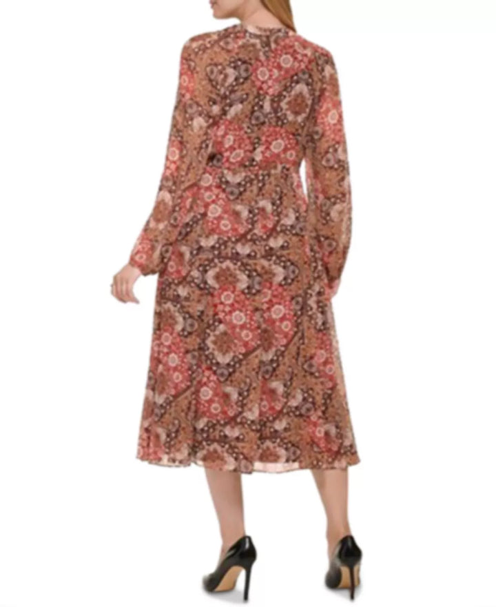 Tommy Hilfiger Plus Size Tapestry Paisley Smocked Fit & Flare Dress