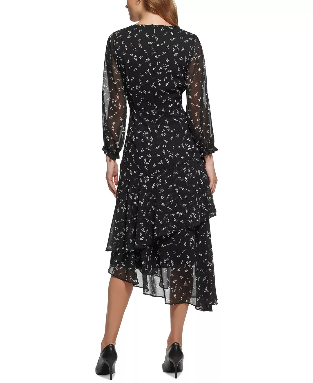 KARL LAGERFELD PARIS Floral-Print Asymmetrical Dress