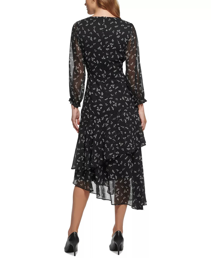 KARL LAGERFELD PARIS Floral-Print Asymmetrical Dress