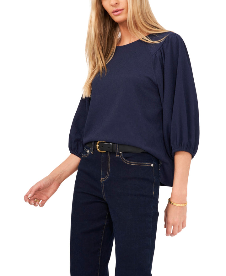 VINCE CAMUTO  Crinkled Puff Three-Quarter Sleeve Top