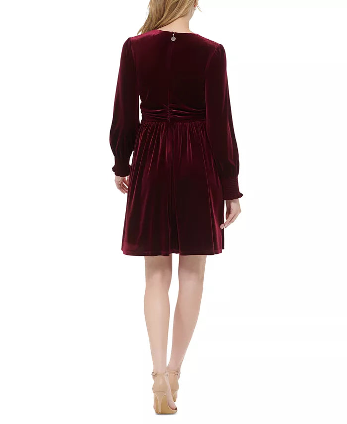 Tommy Hilfiger Long-Sleeve Stretch Velvet Dress