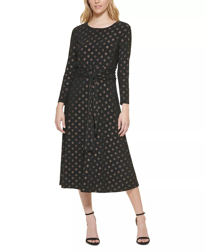 Tommy Hilfiger Foil-Dot Jersey Midi Dress
