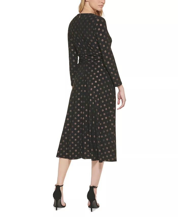 Tommy Hilfiger Foil-Dot Jersey Midi Dress