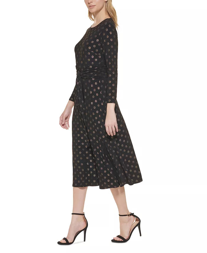 Tommy Hilfiger Foil-Dot Jersey Midi Dress
