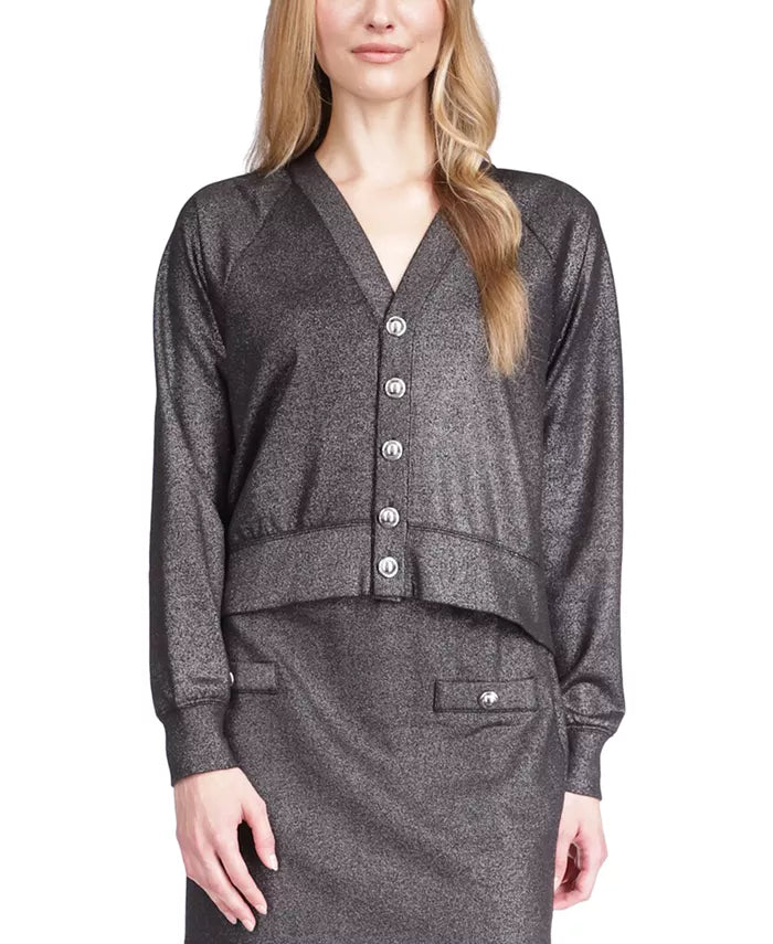 MICHAEL MICHAEL KORS Shimmer Button Cardigan