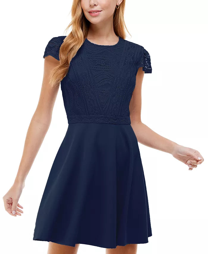 City Studios Juniors' Lace-Top Dress