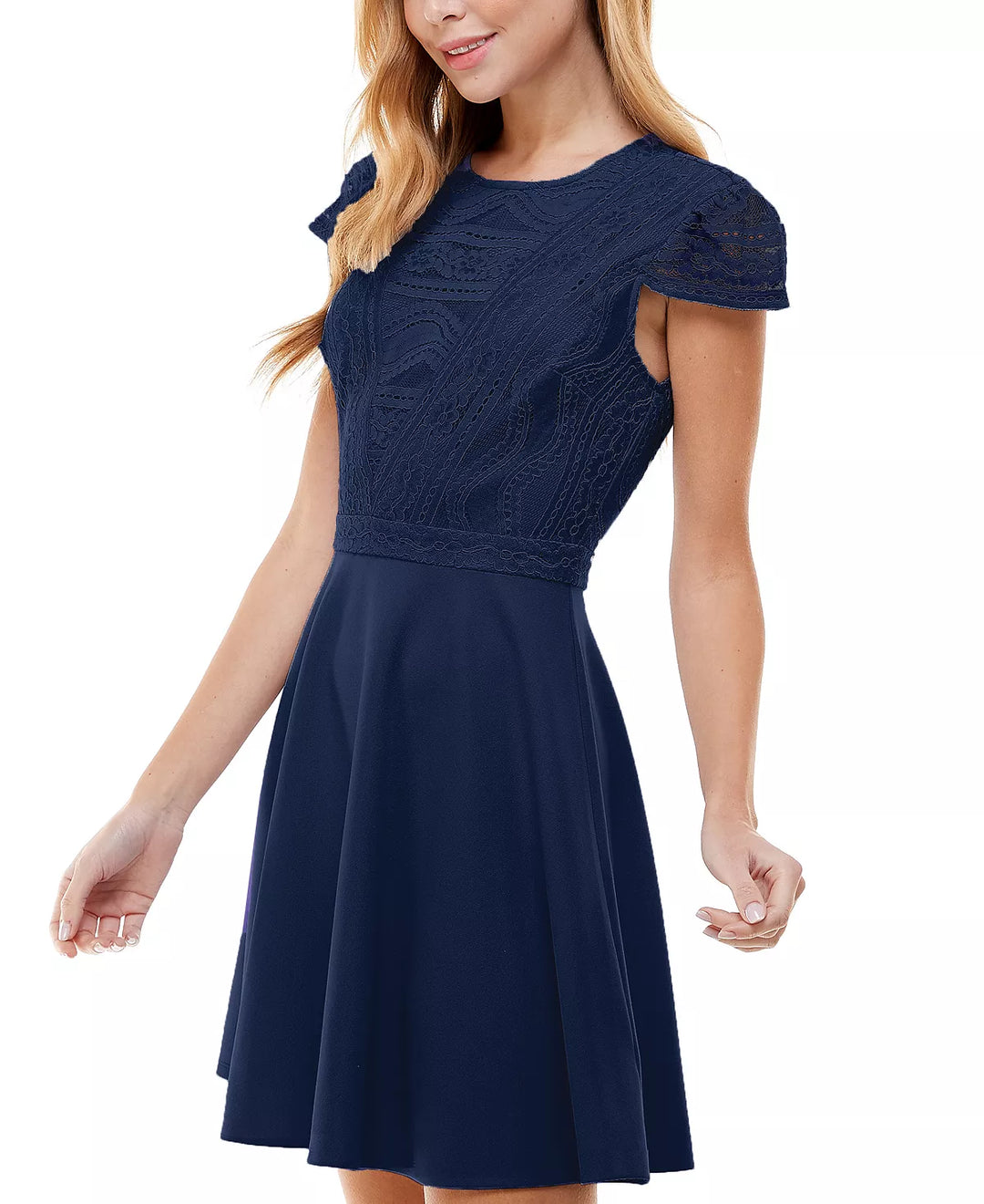 City Studios Juniors' Lace-Top Dress