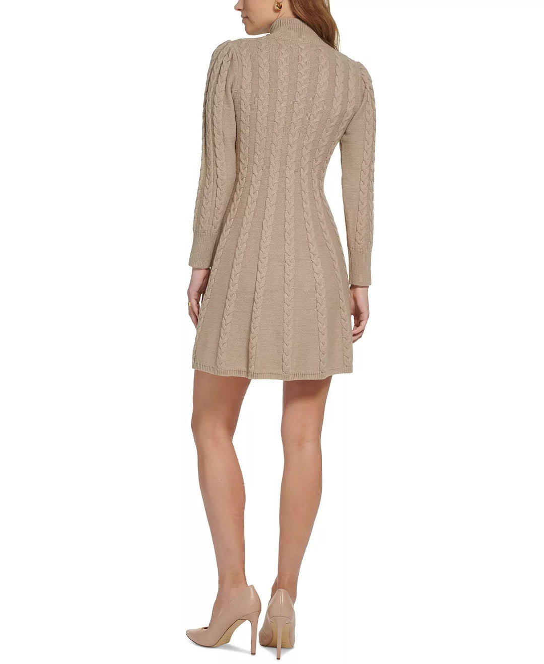 Jessica Howard Cable-Knit Mock-Neck Sweater Dress