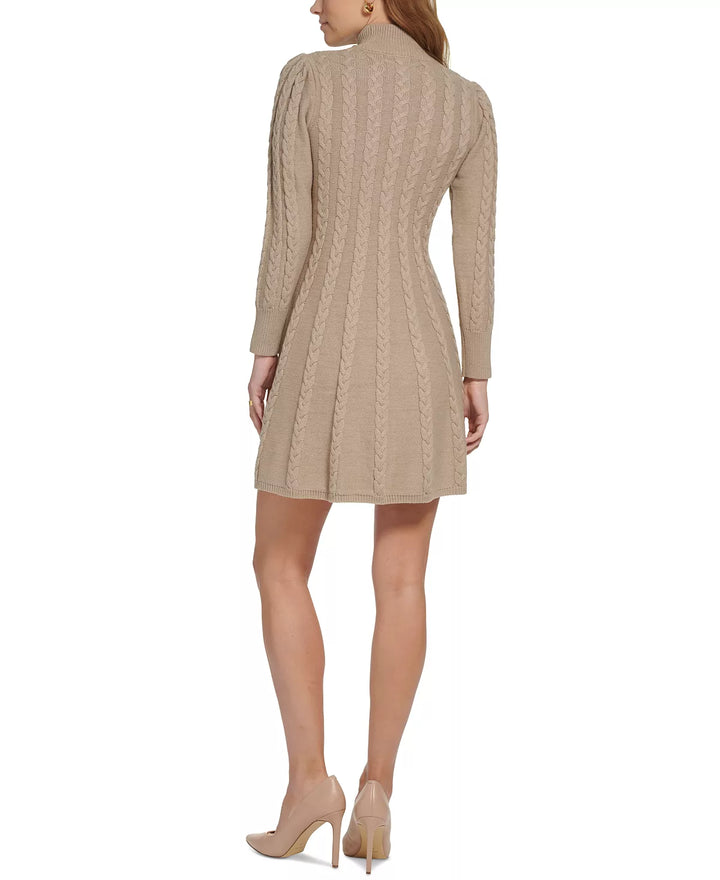 Jessica Howard Cable-Knit Mock-Neck Sweater Dress