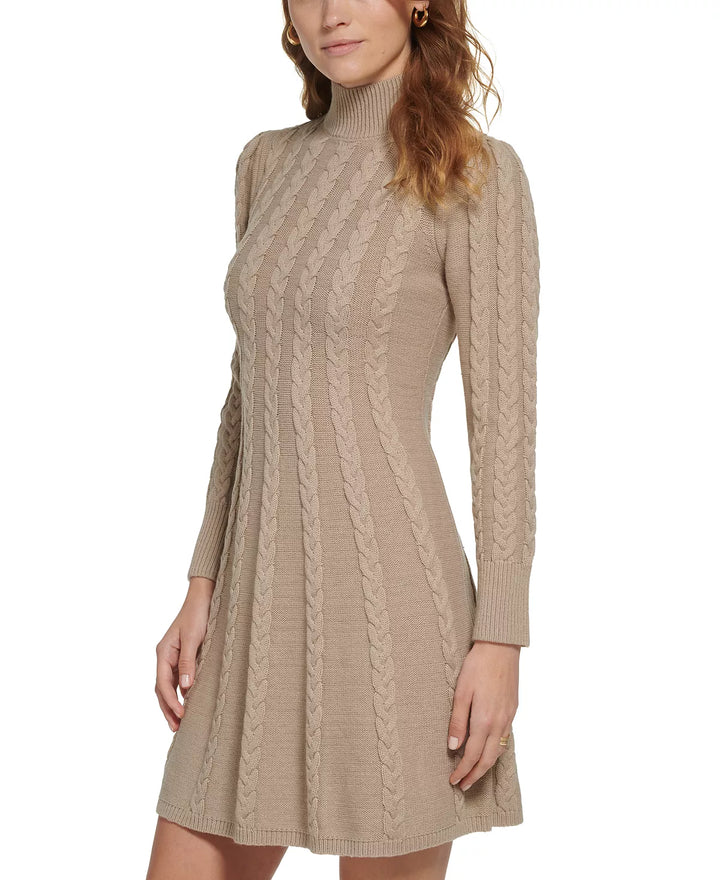 Jessica Howard Cable-Knit Mock-Neck Sweater Dress
