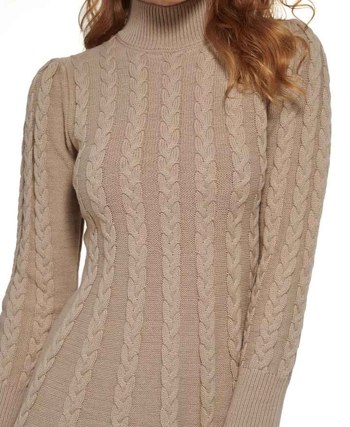 Jessica Howard Cable-Knit Mock-Neck Sweater Dress