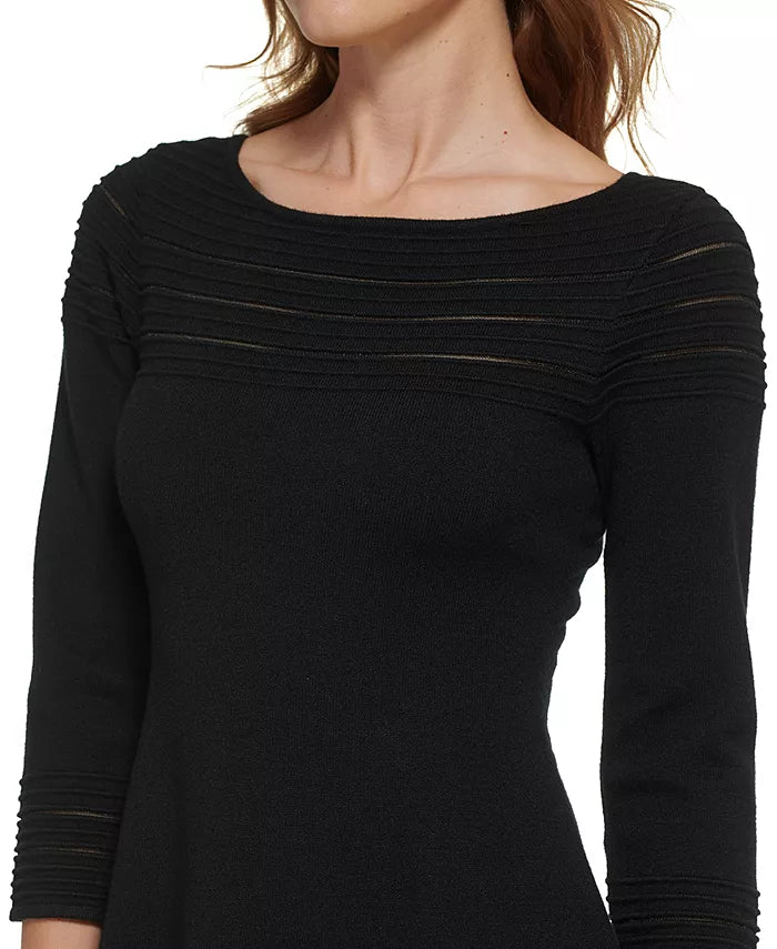 Jessica Howard Mesh-Striped-Trim Dress