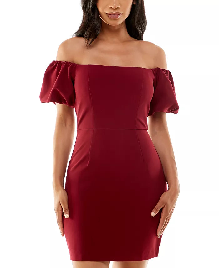 pear culture Juniors' Off-The-Shoulder Bodycon Dress