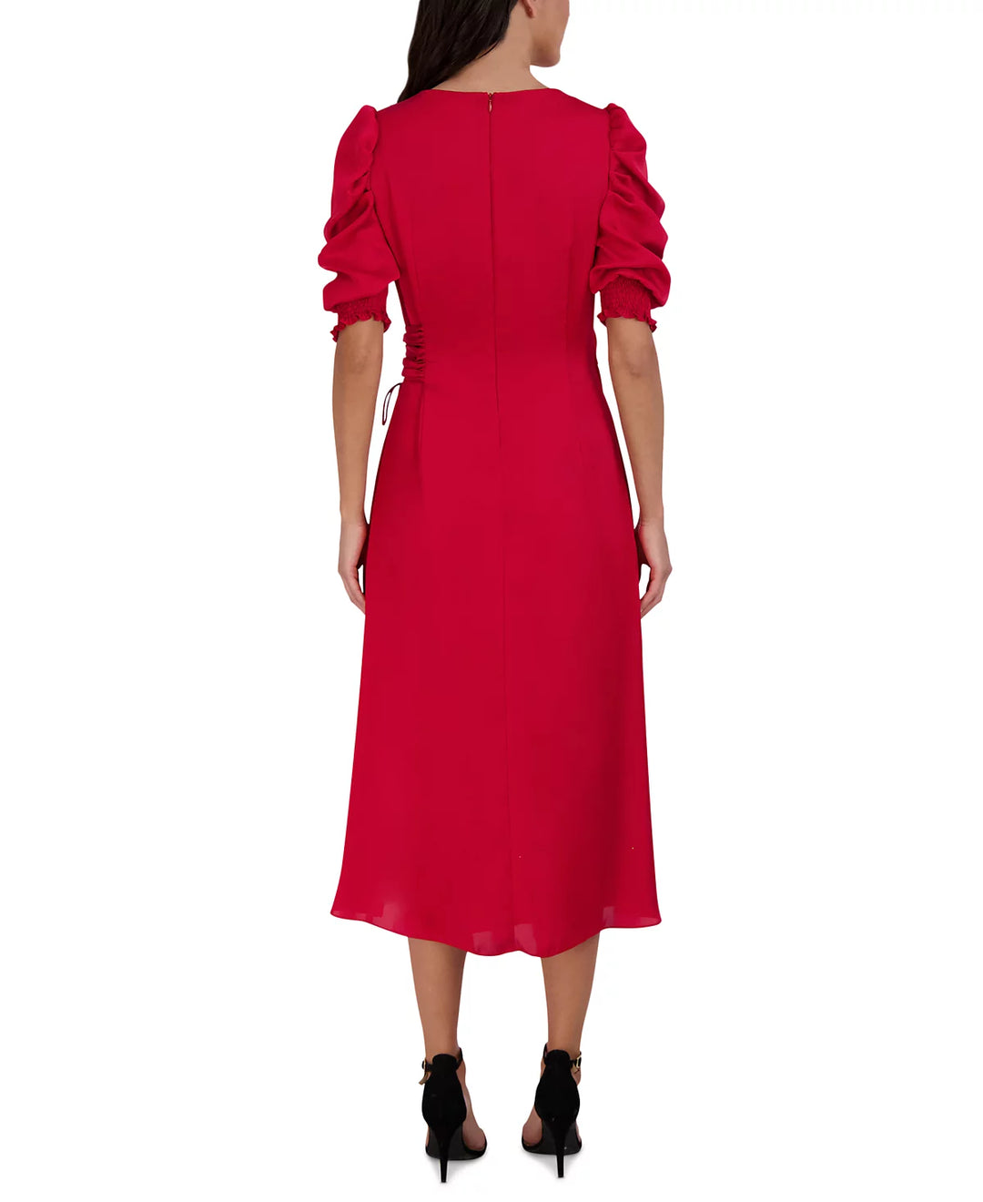 Julia Jordan Faux-Wrap Puffed-Sleeve Dress