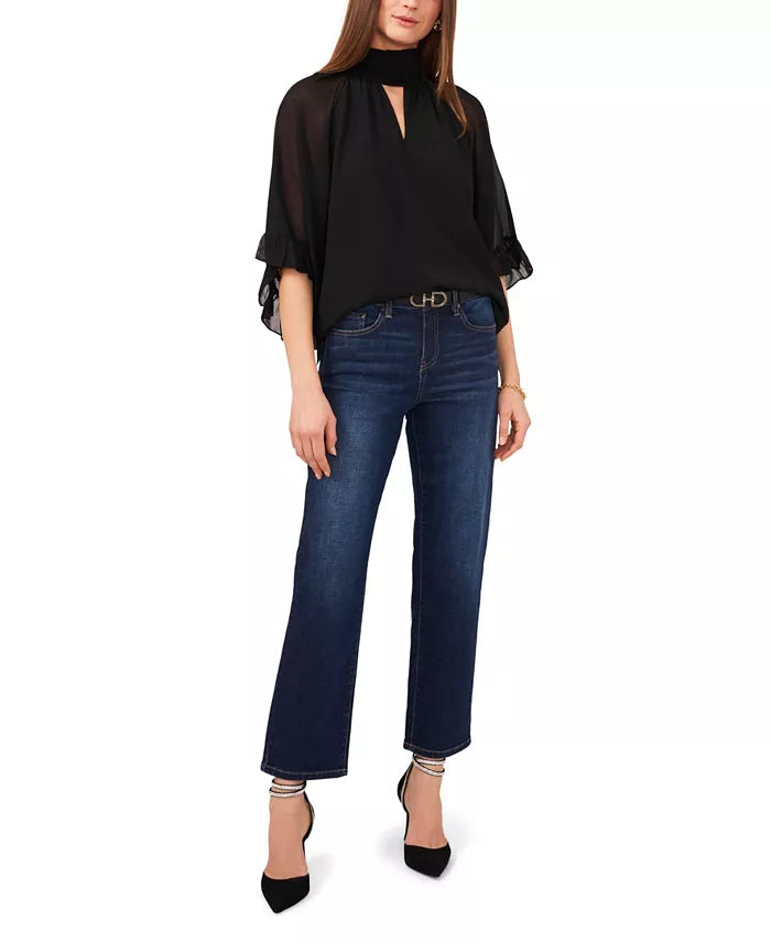 Vince Camuto Cutout Flutter-Sleeve Top