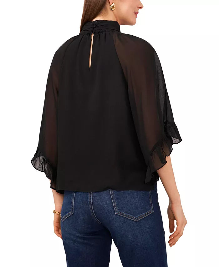 Vince Camuto Cutout Flutter-Sleeve Top