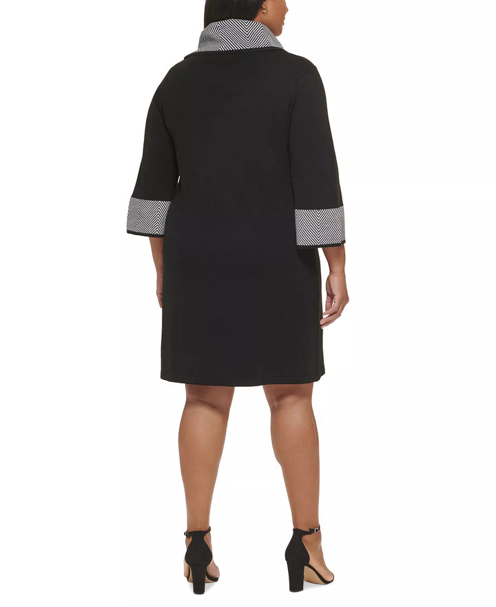 Jessica Howard Plus Size Cowlneck Sweater Shift Dress