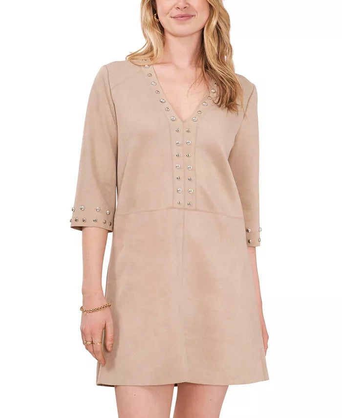 Vince Camuto 3/4 Sleeve Studded Dress