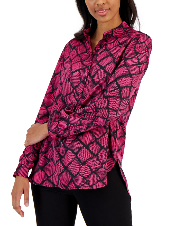 Anne Klein Plus Size Longer Length Nehru Tunic