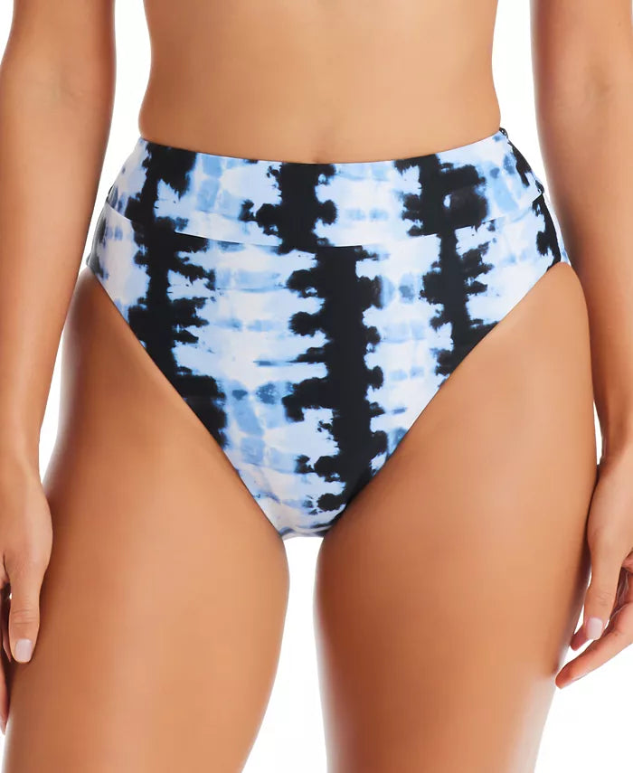 Bar III Women's Shibori Tie-Dyed High Waist Bikini Bottoms