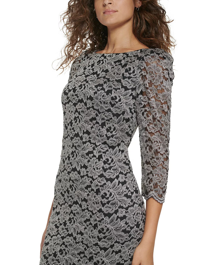 Jessica Howard 3/4-Sleeve Lace Dress