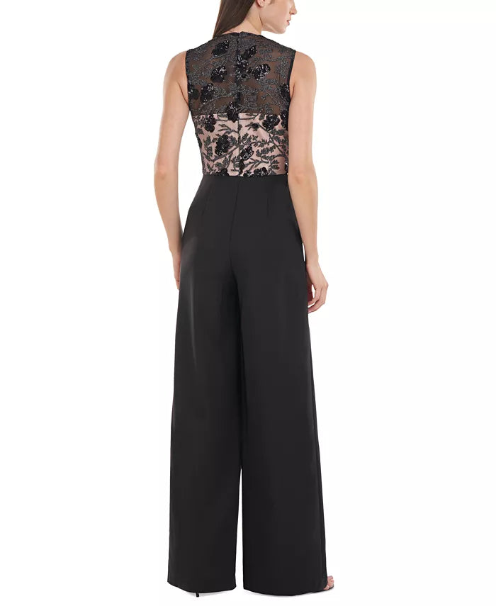 JS Collections Women's Sequined Palazzo Jumpsuit