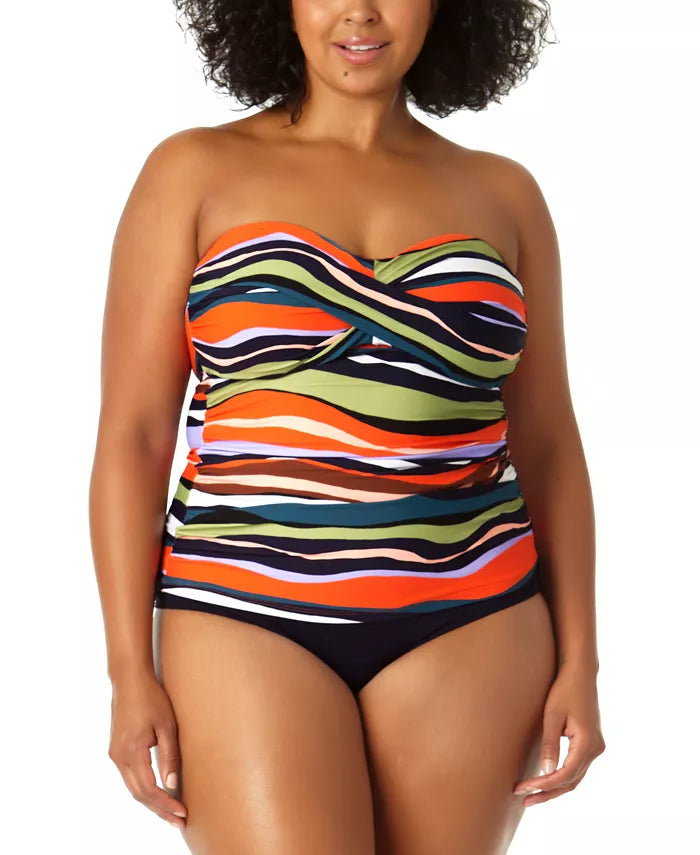 Anne Cole Twisted Printed Tankini Top