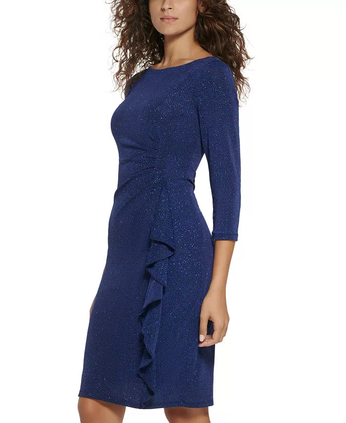 Jessica Howard Boat-Neck 3/4-Sleeve Sheath Dress