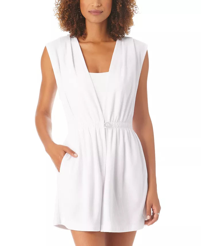 Anne Cole Button-Front Terry Cloth Cover-Up