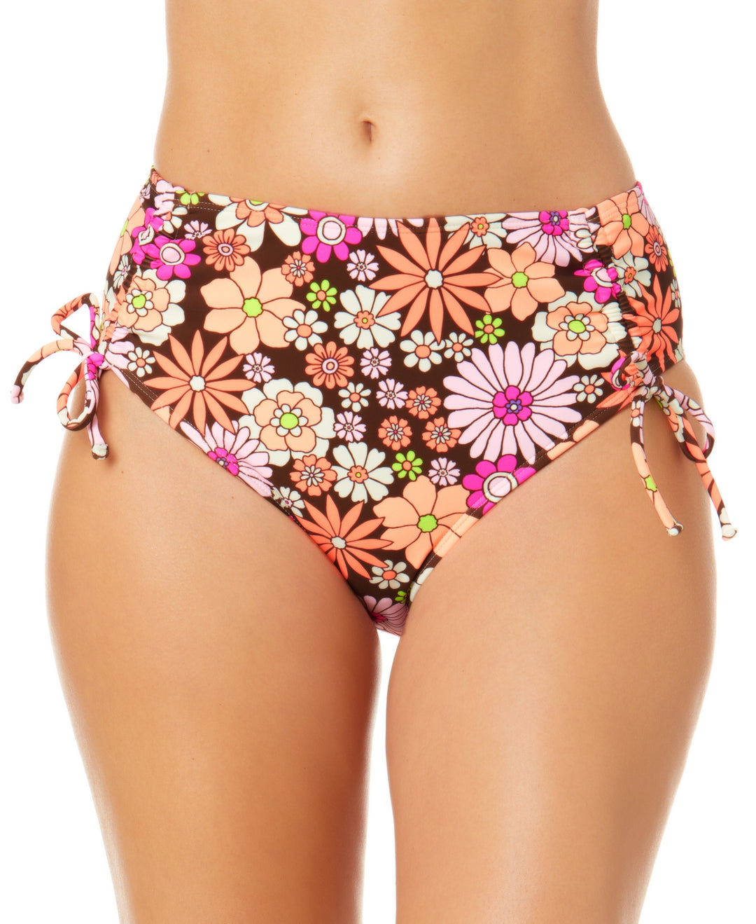 Salt + Cove Juniors' Morning Grace Ruched High-Waist Bikini Bottom