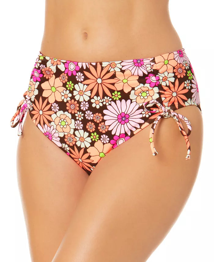 Salt + Cove Juniors' Morning Grace Ruched High-Waist Bikini Bottom